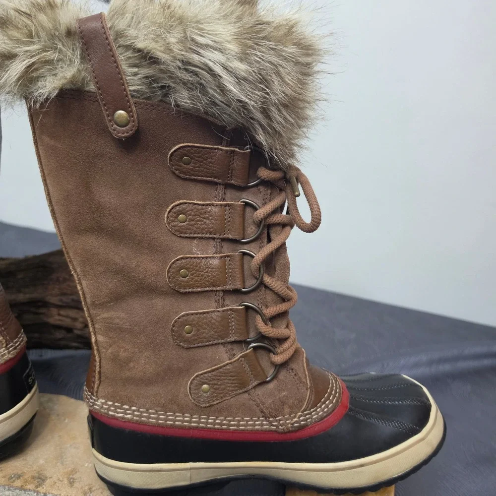 Sorel Tofino II Boots Women Size 9 Brown Good Waterproof Faux Fur NL2429-261